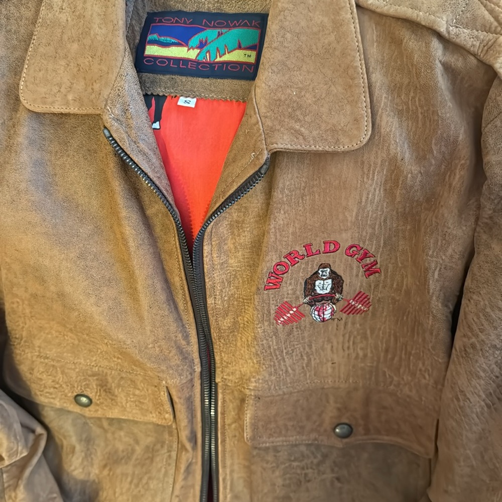 RARE Tony Nowak custom World Gym leather jacket - Picture 2 of 11